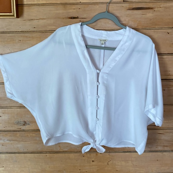 Sim&Sam Tops - Sim&Sam button down shirt short sleeve white medium box cut